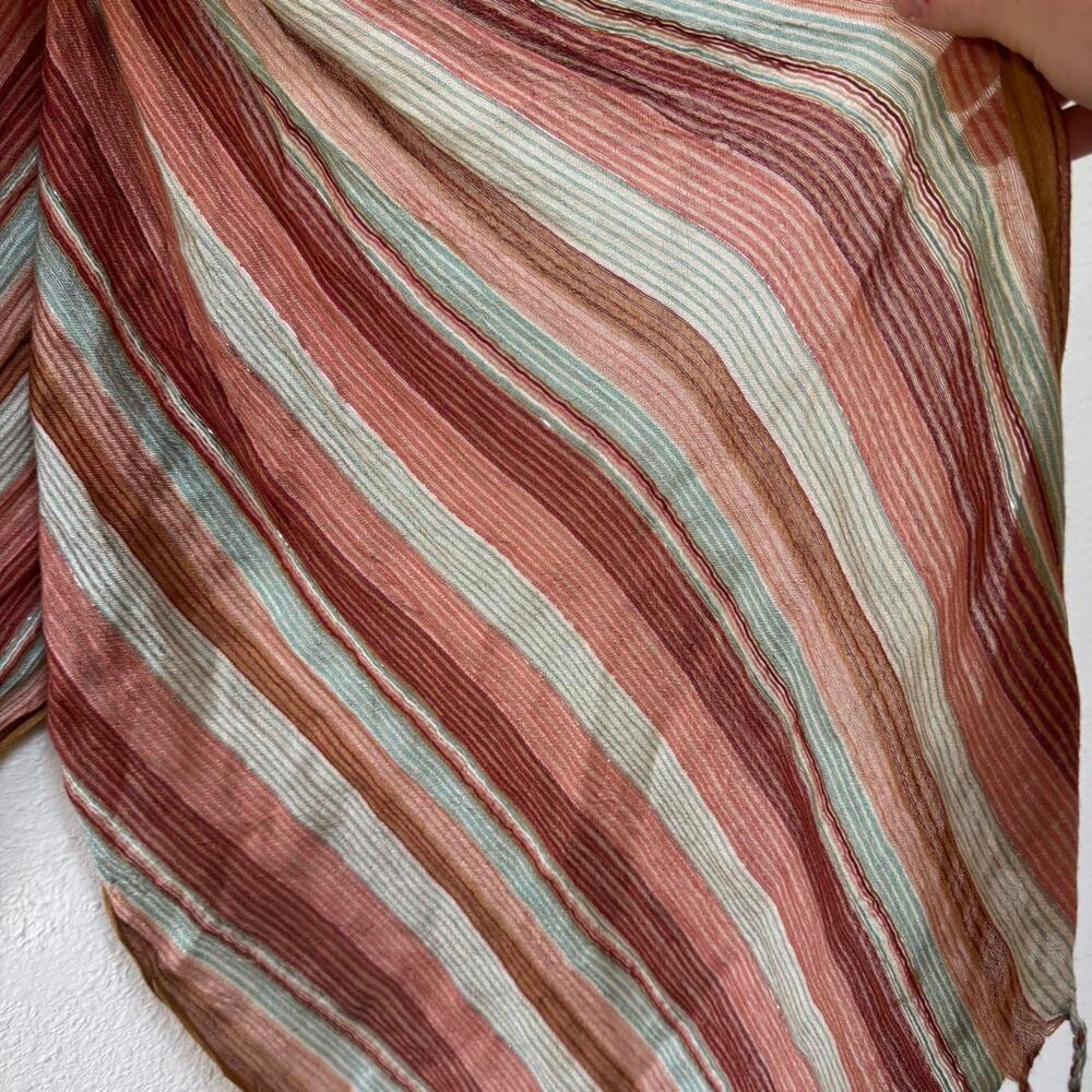 Boho multicoloured striped metallic scarf - Picture 6 of 6